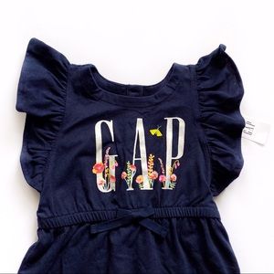 GAP Dresses - NWT Gap Logo Flutter Sleeved Dress 12-18 Months GAP Dresses - NWT Gap Logo Flutter Sleeved Dress 12-18 Months